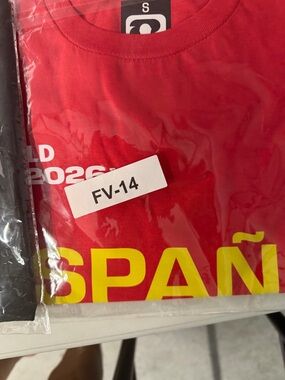 Hanes Red Crew Neck Graphic Undershirt with Yellow Print